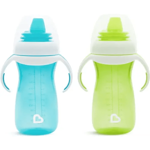 Munchkin® Gentle™ Transition Sippy Cup with Trainer Handles, 10 Ounce, 2 Pack, Blue/Green