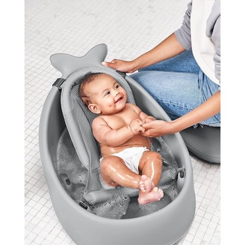 Skip Hop Infant Bath Tub 3-Stage Grow With Baby Smart Sling MOBY Bathtub Grey Age 0+