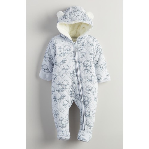 Ear Appliqué Quilted Faux Fur Lined Hooded Bunting, 3M
