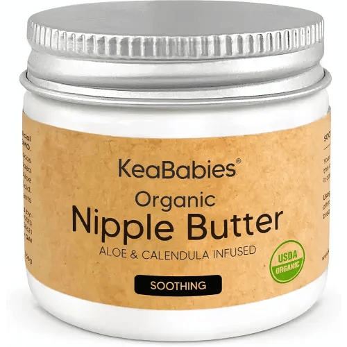 Organic Nipple Butter for Cracked, Sore, Relief - Nursing Nipple Cream Safe for Breastfeeding, 100% Natural Clean Breast Cream, Non Lanolin Balm, Mom Postpartum Breastfeeding Essentials,2oz (Soothing)