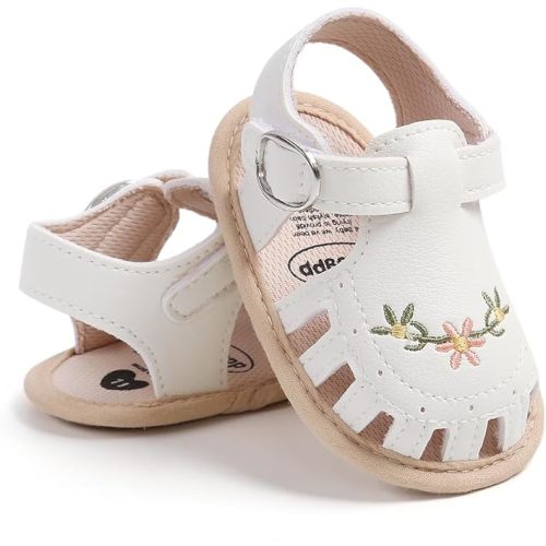 Infant Baby Girls Sandals Summer Baby Wedding Dress Flat Shoes Newborn Crib Shoes First Walkers Prewalkers Shoes