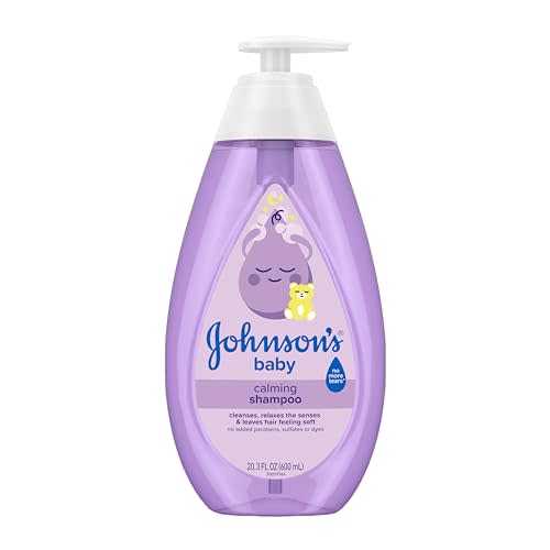 Johnson's Baby Calming Shampoo with Soothing NaturalCalm Aromas, Gentle, Hair Wash, Baby Essentials, Hypoallergenic, No Added Parabens and Sulfates, Baby Essentials, 20.3 fl. Oz