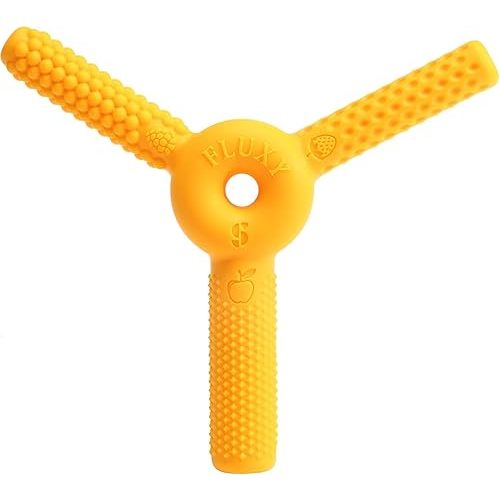 FLUXY Oral Sensory Toys for Kids and Toddlers, Stimulation Motor Therapy Aid with Soft, Flexible Textures, Build Tongue and Mouth Strength, Relieve Stress and Fidgeting (Yellow/Soft)
