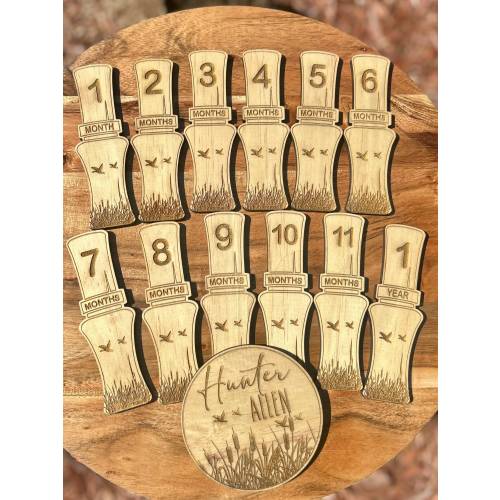 Duck Call Monthly Milestone Discs | Baby Gift Duck Hunting