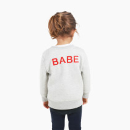 Ingrid and Isabel Babe  Sweatshirt - Light Heather Grey, 18-24 Months