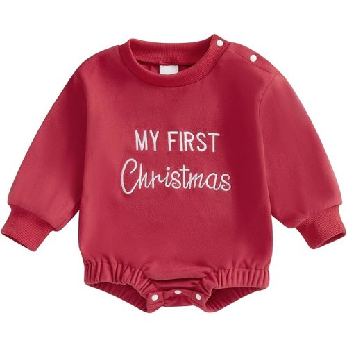 Adobabirl Baby Girl Boy Knitted Sweater Bubble Romper Long Sleeve Jumpsuit Festival Outfit Fall Winter Spring Clothes