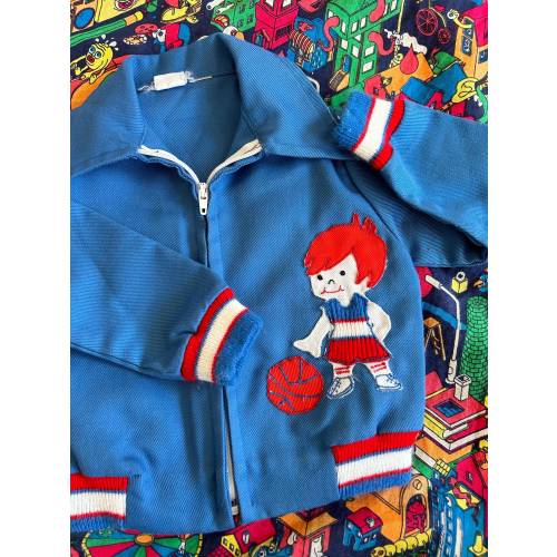 70s TODDLER BASKETBALL JACKET / 12 months toddler jacket vintage toddler jacket vintage baby clothes vintage baby jacket