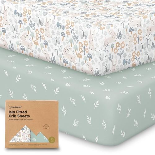 KeaBabies 2-Pack Baby Crib Sheets for Boys, Girls - 52x28 Viscose Derived from Bamboo Toddler Bed Sheets Neutral, Fitted Crib Mattress Cover for Standard Baby Bedding, Soft & Cozy (Prairie)