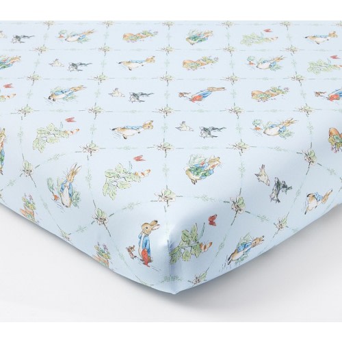 Peter Rabbit™ Lattice Organic Crib Fitted Sheet