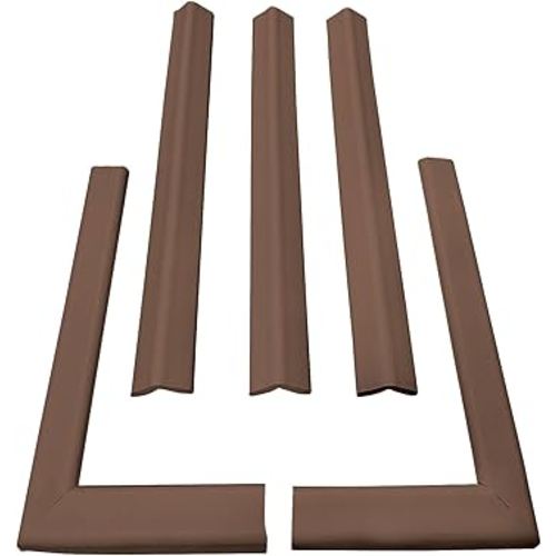 Cardinal Gates KEPK Large Hearth Pad Kit - Fireplace Baby Proofing - Adhesive Backed Fireplace Bumpers for Babies - 12.5 Feet of Padding with 3 Straight Pieces & 2 Corners - Made in The USA - Brown