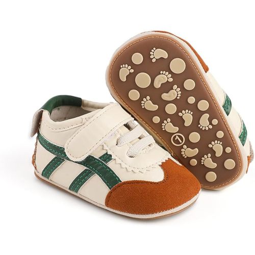 Baby Boys Girls Leather PRE-Walking Sneakers Toddler Anti-Slip Rubber Sole Infant Lightweight First Step Shoes
