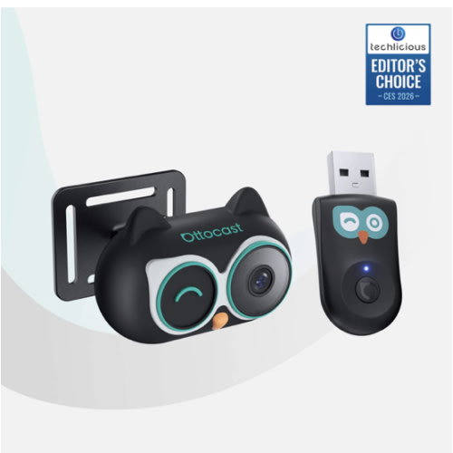 Ottocast Cabin Care Wireless CarPlay Adapter with Rear Seat Monitor