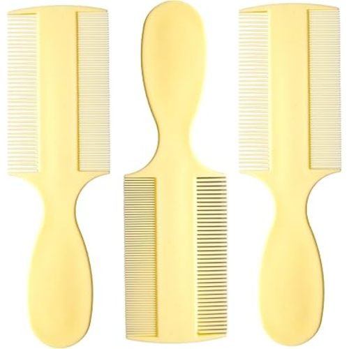 Fine Tooth Comb [Pack of 3] Double Sided Fine Teeth Baby Comb and Extra Fine Rounded Teeth for Newborn Babies and Infants with Cradle Cap and Adults with Dandruff and Lice