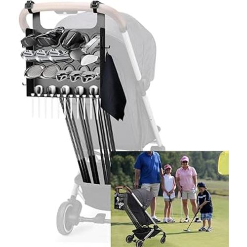 Tiga Golf Stroller Attachment - Enjoy Golf with Your Kids - Easy Installation - Universal Golf Club Holder - Ideal Golf Accessory Gift for Parents