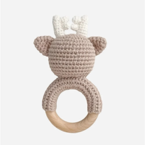 Deer Cotton Rattle Teether