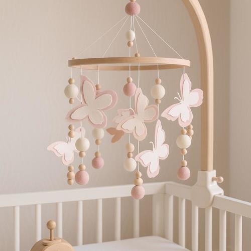 Blush Pink Butterfly Baby Mobile, Mobile Only