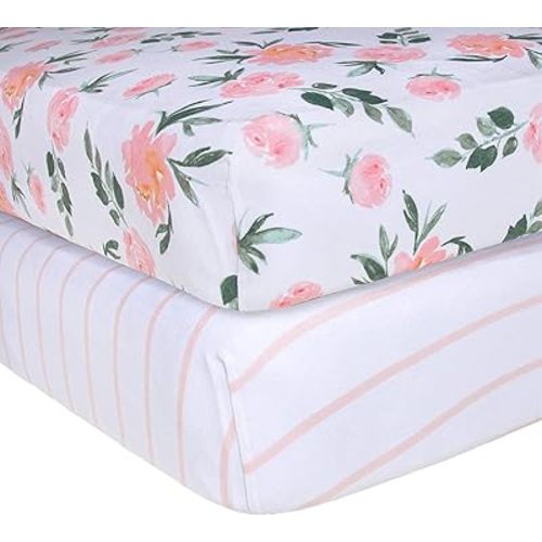 Burt's Bees Baby Essential Organic Cotton Fitted Crib Sheet, Breathable for Boy Girl Standard Crib & Toddler Mattresses