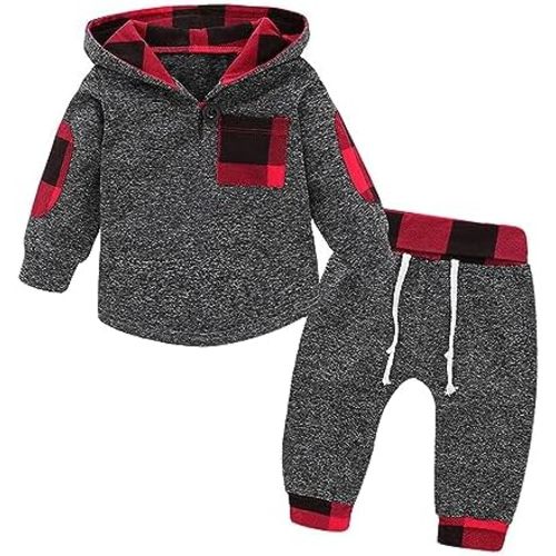 Toddler Baby Boy Clothes Infant Newborn Boy Outfit Long Sleeve Hoodie Sweatshirt Pants Fall Winter Clothes Set