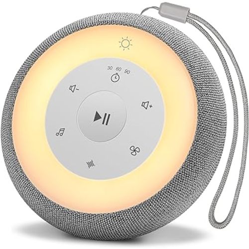 Portable Sound Machine Baby with Night Light, White Noise Sound Machine with 28 Soothing Sounds for Kids Adults Sleeping, Timer, Rechargeable Sound Machine for Nursery Home Travel