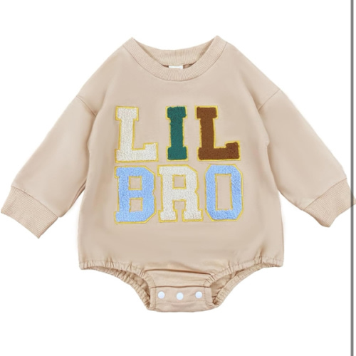 Twopumpkin Baby Toddler Girl Boy Sweatshirt/Romper Long Sleeve Sister Brother Matching Outfit Newborn Clothes