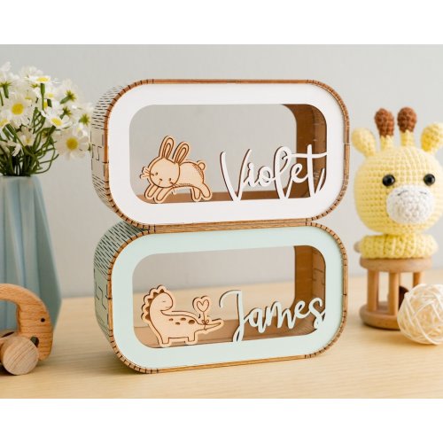 Personalized Piggy Bank, Kids Bank, Money Box, Custom Piggy Bank, Name Piggy Bank, Wooden Cash Box, Custom Piggy Bank, Gifts For Kids G87