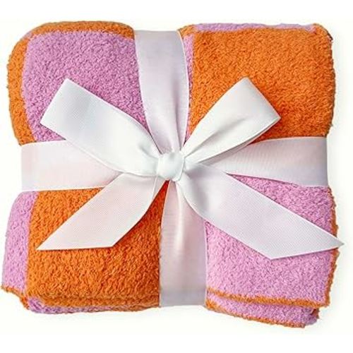 Stroller Tie-On Blanket - Cozy & Soft Baby Essential with Modern Aesthetic, Ensures Blanket Won’t Drag On Floor or Fall Off - Ideal Newborn Essential, Fuzzy Checkered Design