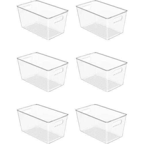 6 Pack Clear Storage Bins