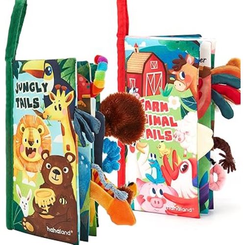 hahaland Baby Books 0-6 Months,Infant Tummy Time Toys High Contrast Sensory Baby Toys 6 to 12 Months Touch Feel Book Gift Christmas Stocking Stuffers for Boys Girls 0-3 Months Book Early Learning Toy