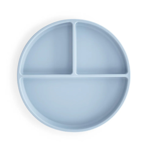 mushie Silicone Suction Plate | BPA-Free Non-Slip Design (Powder Blue)