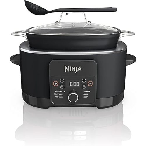 Ninja MC1010 Foodi PossibleCooker PLUS - Sous Vide & Proof 6-in-1 Multi-Cooker, with 8.5 Quarts, Slow Cooker, Dutch Oven & More, Glass Lid & Integrated Spoon, Nonstick, Oven Safe Pot to 500°F, Black