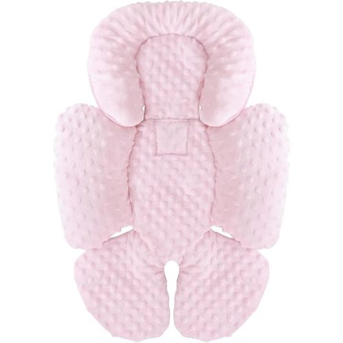 KAKIBLIN Infant Car Seat Insert, Carseat Head Insert & Body Support for Newborn, 2-in-1 Reversible Newborn Car Seat Cushion, Soft Stroller Insert for Car Seats, Bouncer, Strollers, Swing (Pink)