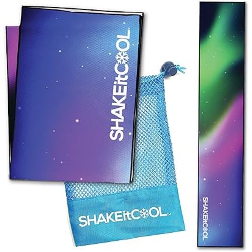 Original Cooling Towel – Be Cool in Style - Heat Relief, Soft, Lightweight, Sun Protection, Easy Clean - Perfect for Biking, Running, Yoga, Gym, Gardening - Aurora