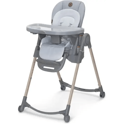Maxi-Cosi Minla 6 in 1 High Chairs for Babies and Toddlers, Portable High Chair, Foldable Toddle and Baby High Chair, High Chair for Chair at Table, Classic Slate