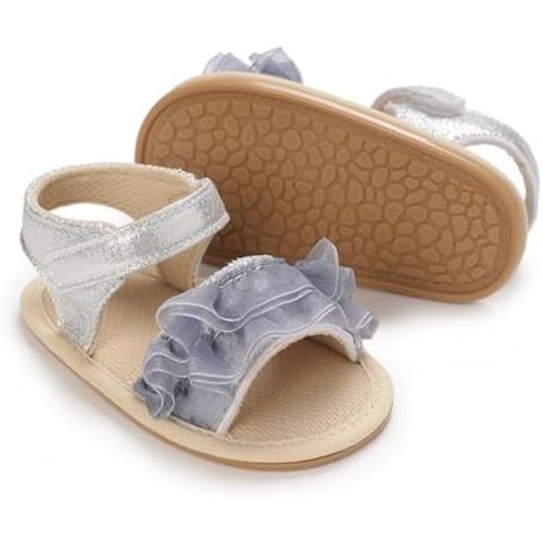 LAFEGEN Infant Baby Girls Summer Sandals Newborn Toddler First Walker Crib Dress Shoes