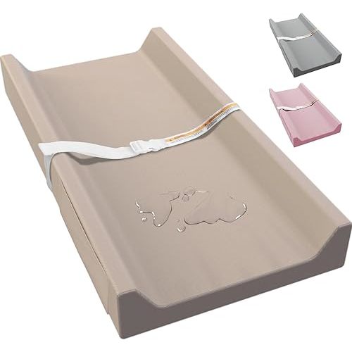 Vegan Leather Baby Changing Pad, Waterproof & Wipeable Soft Diaper Changing Mat Comfortable Infant Changing Station for Dresser & Table