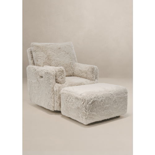 Aussie Faux Hide Fur | Ollie: A Chair and a Half | Swivel Nursery Recliner | Oilo™ Studio