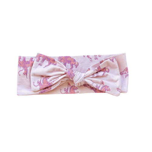Bubblegum Pink Broncs Knotted Bow - Toughies