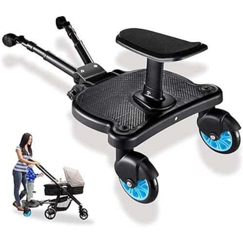 Universal Stroller Board - 2 in 1 Sit and Stand Stroller Board with Detachable Seat Stroller Attachment Buggy Board for 99% of Strollers, Holds Children up to 55lbs