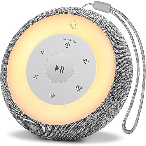 Portable Sound Machine Baby with Night Light, White Noise Sound Machine with 28 Soothing Sounds for Kids Adults Sleeping, Timer, Rechargeable Sound Machine for Nursery Home Travel