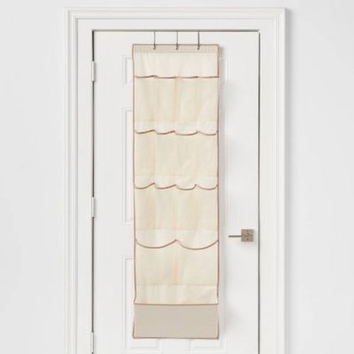 15 Pocket Over-the-Door Hanging Shoe Storage Tan - Brightroom™