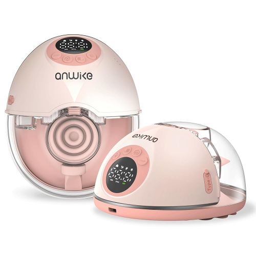 Hands Free Breast Pump MY-381, Wearable Breastfeeding Pump, Rechargeable Electric Pump with Voice Prompts, 4 Modes & 12 Suction Levels – Portable, BPA-Free, Double Pack (Pink)