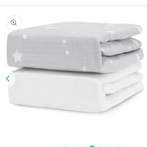 Newton Breathable Organic Fitted Mini Crib Sheets - Mini / Twilight Stardust & White
