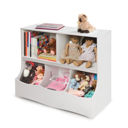 Badger Basket Children’s Multi-Bin Wood Toy Storage Cubby 6.4 Cu ft. - White