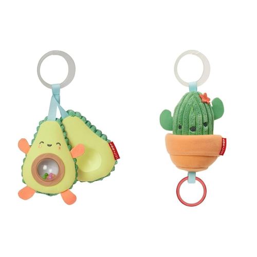 Skip Hop Farmstand Avocado Baby Stroller Toy + Skip Hop Baby Stroller Toy, Farmstand Grow & Play Jitter (Cactus)