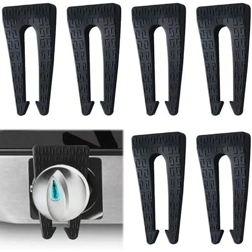 6 Pack Gas Stove Knob Locks, Silicone Oven Knob Safety Covers Baby Proof, Gas Stove Knob Covers for Baby and Pets Safety (Black)