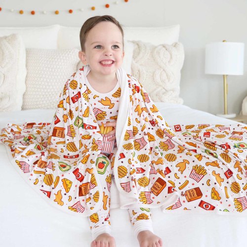 Tiny Bites Double Sided Bamboo Blanket