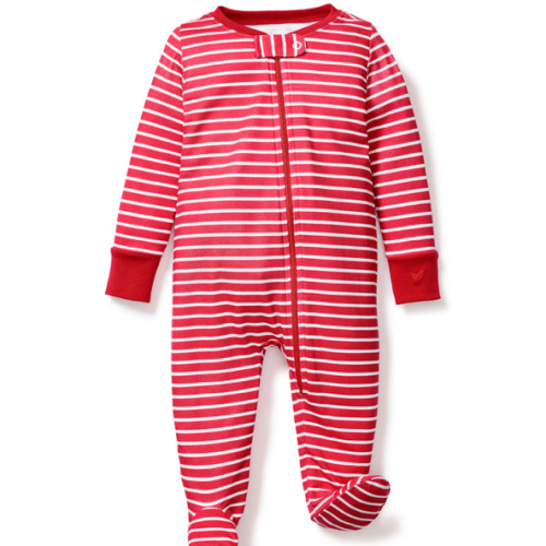 Organic Cotton - Baby's Pima Romper in Red Stripe