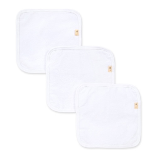 Organic Cotton Solid Washcloths 3 Pack - Cloud