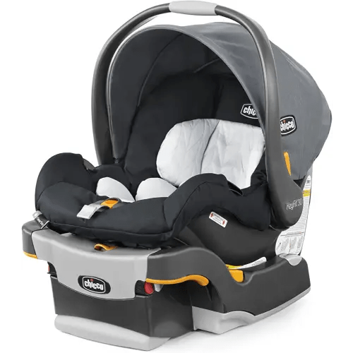 Chicco KeyFit® 30 ClearTex® Infant Car Seat and Base, Rear-Facing Seat for 4-30 lbs., Includes Head and Body Support, Compatible with Chicco Strollers, Baby Travel Gear | Pewter/Grey