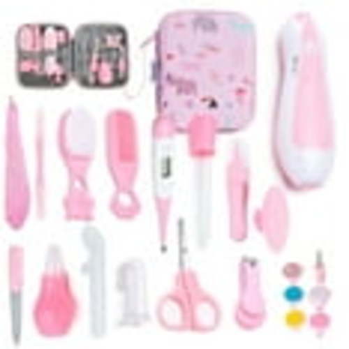 Byseng Baby Healthcare and Grooming Kit, 21 in 1 Safety Newborn Nursery Care Set with Electric Nail Trimmer for Newborn Infant Baby Girls Boys - Pink